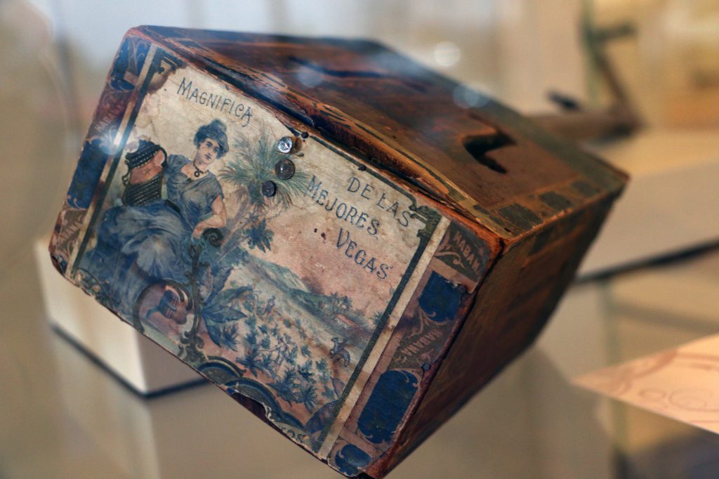 Detail of a one-string violin made in 1912 by Willis Boyce, who would play it at square dances and other events.