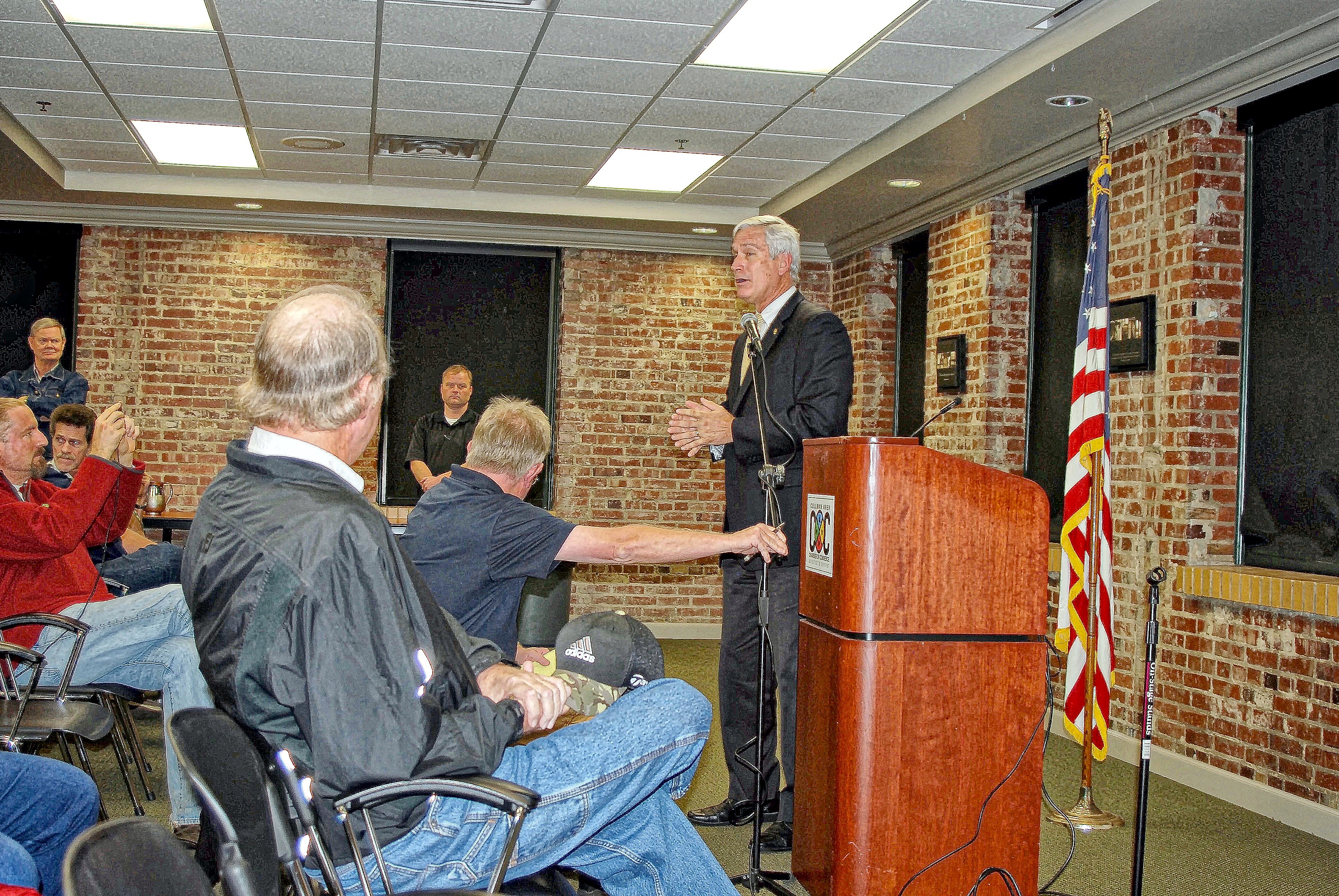 Senator Paul Bussman Discusses House Bill 26 at Public Forum Sharon Schuler Kreps/CullmanSense
