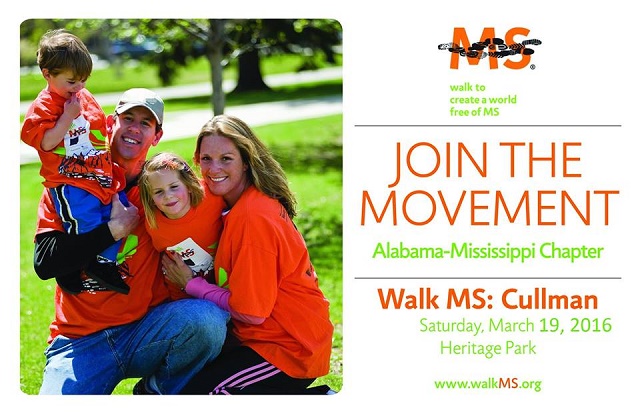 Walk MS: Cullman on March 19 Walk MS: Cullman