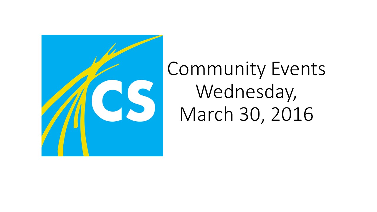 Community Events Wednesday, March 30 The Cullman Tribune