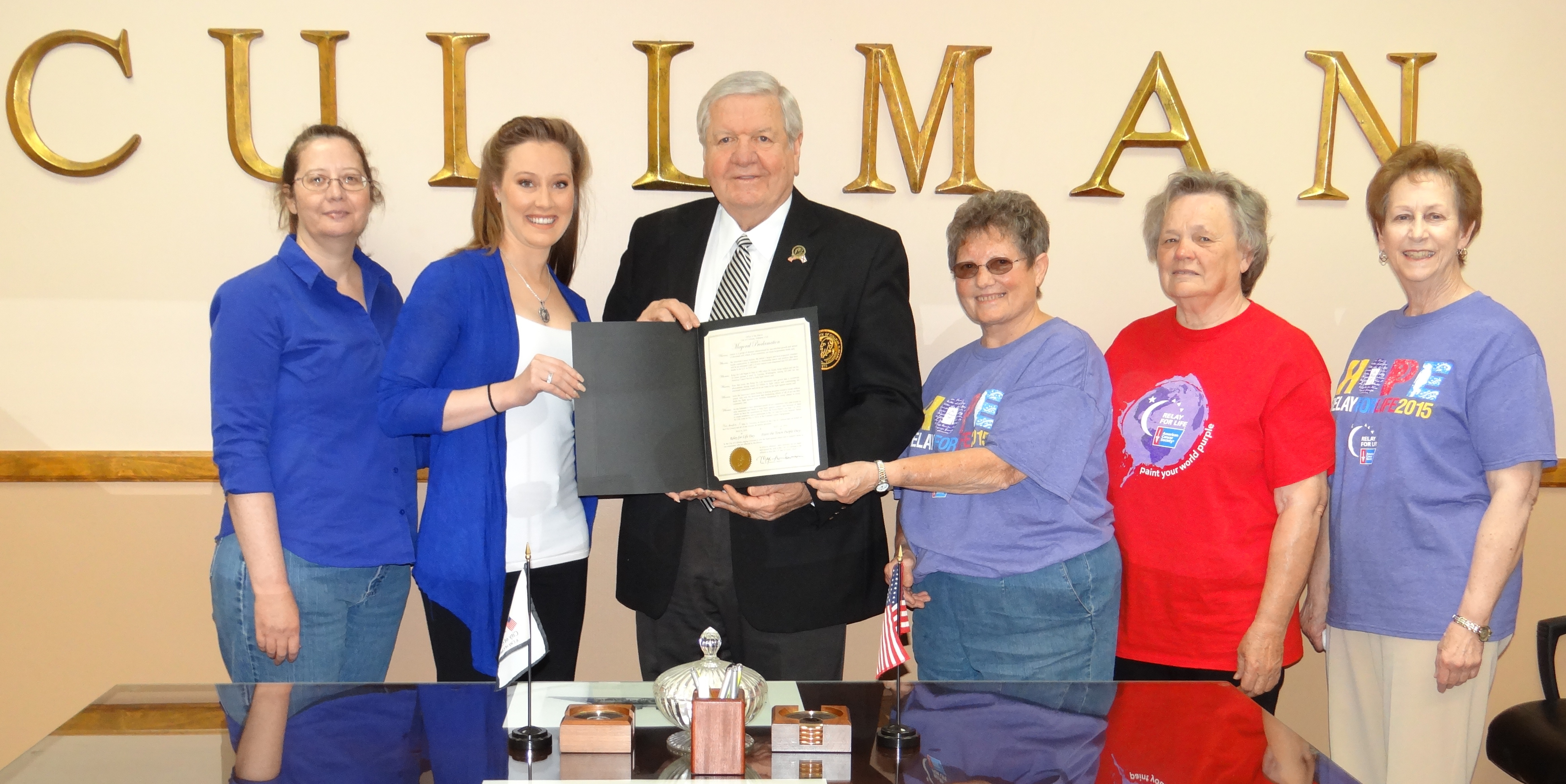 Mayor Proclaims Relay for Life Day and Paint the Town Purple Days in Cullman Leanne West