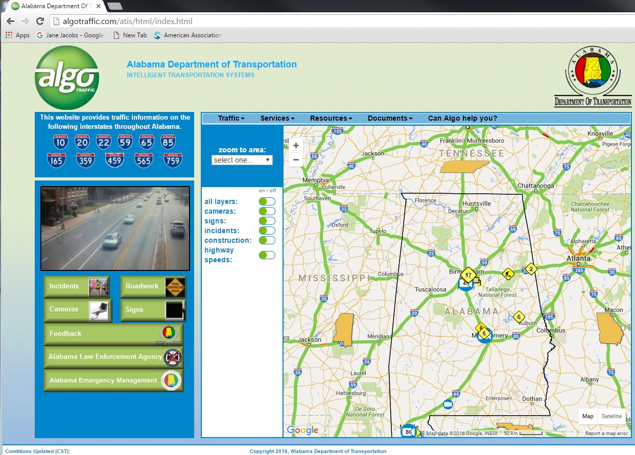 ALDOT: New effort to ease traffic congestion announced on Fourth of July holiday weekend algo_screen_capture_june_2016.jpg