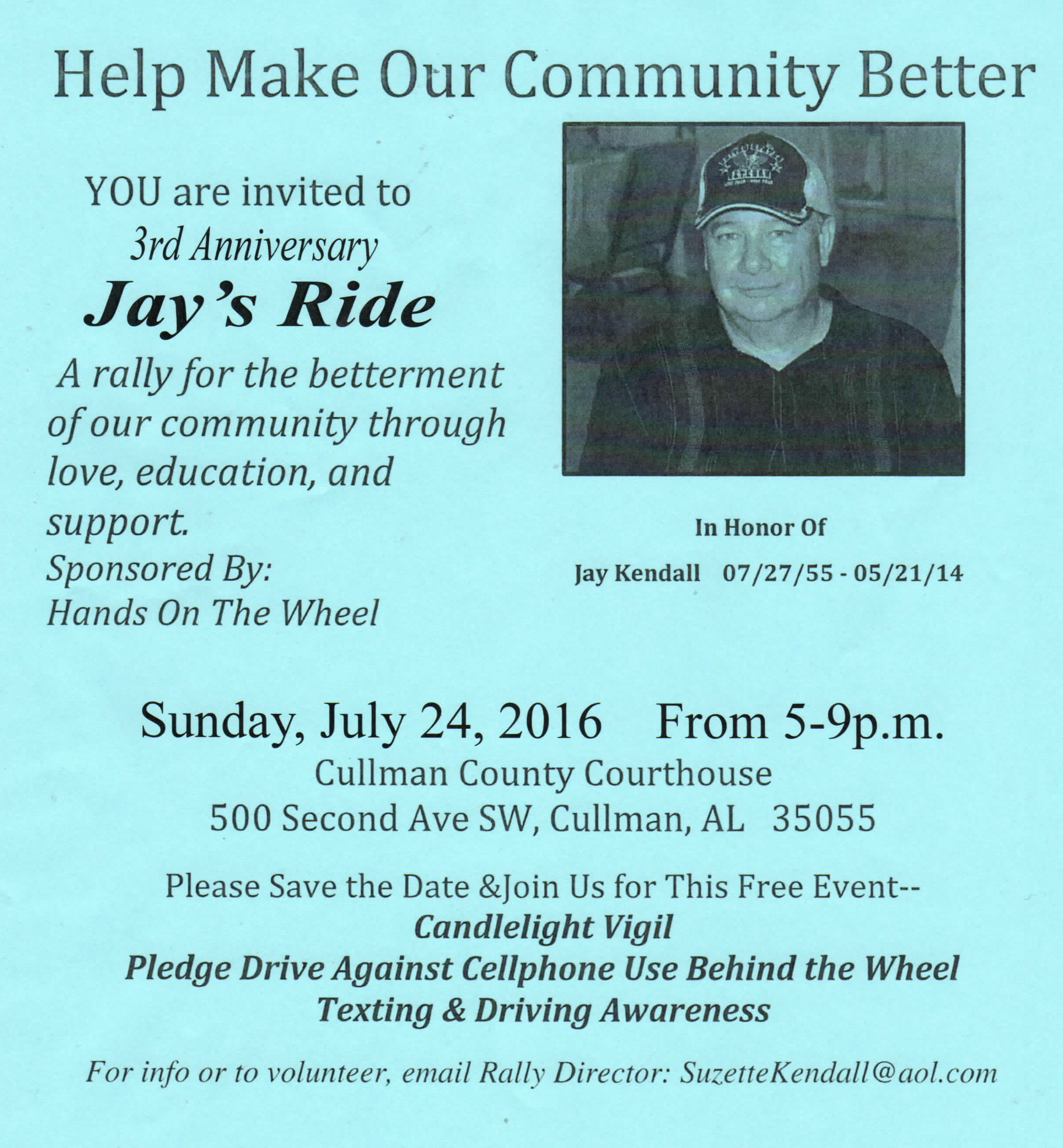 3rd Anniversary Jay’s Ride to take place this weekend Suzette Kendall
