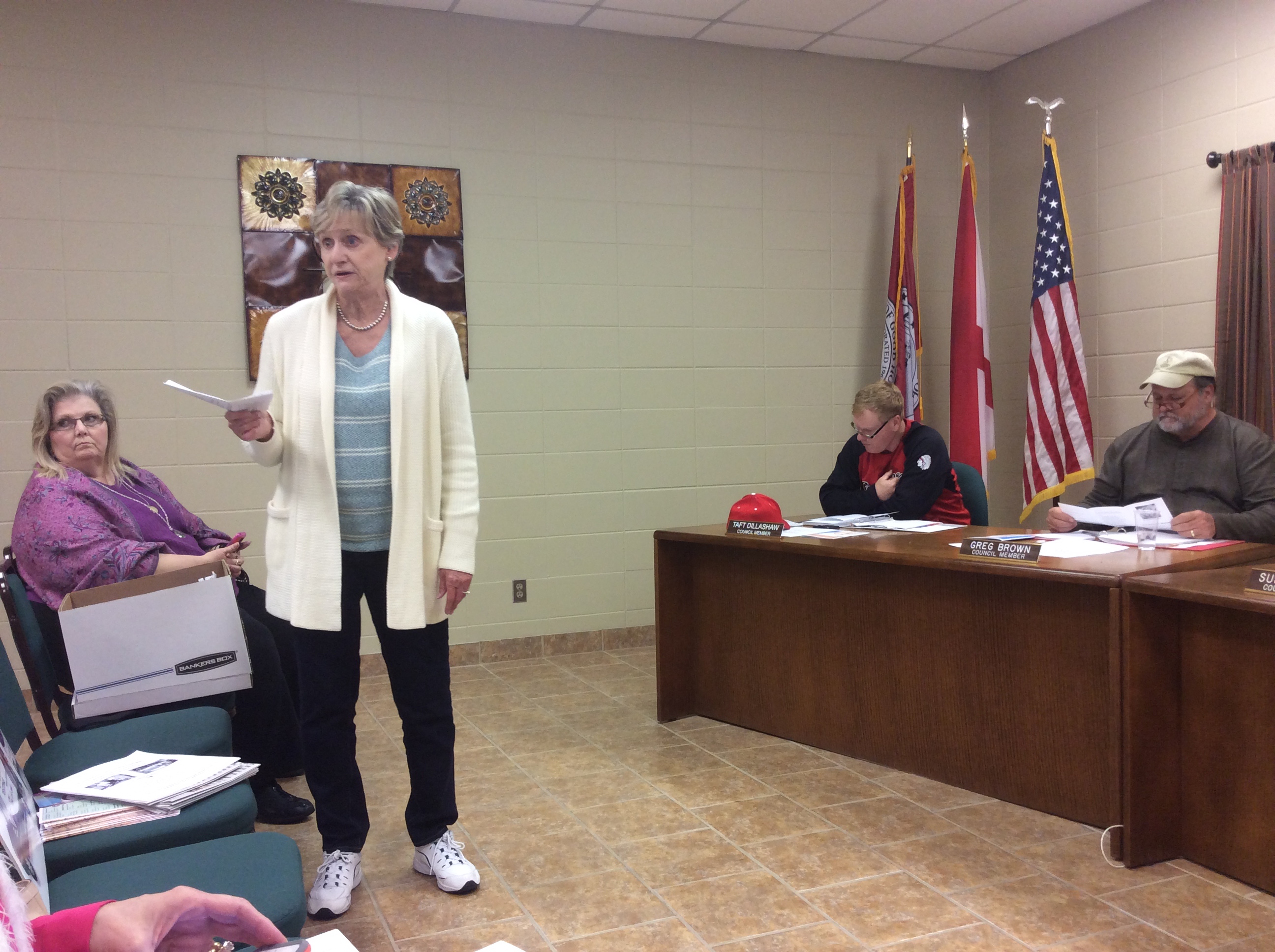 First Source for Women visits Good Hope council Heather Mann