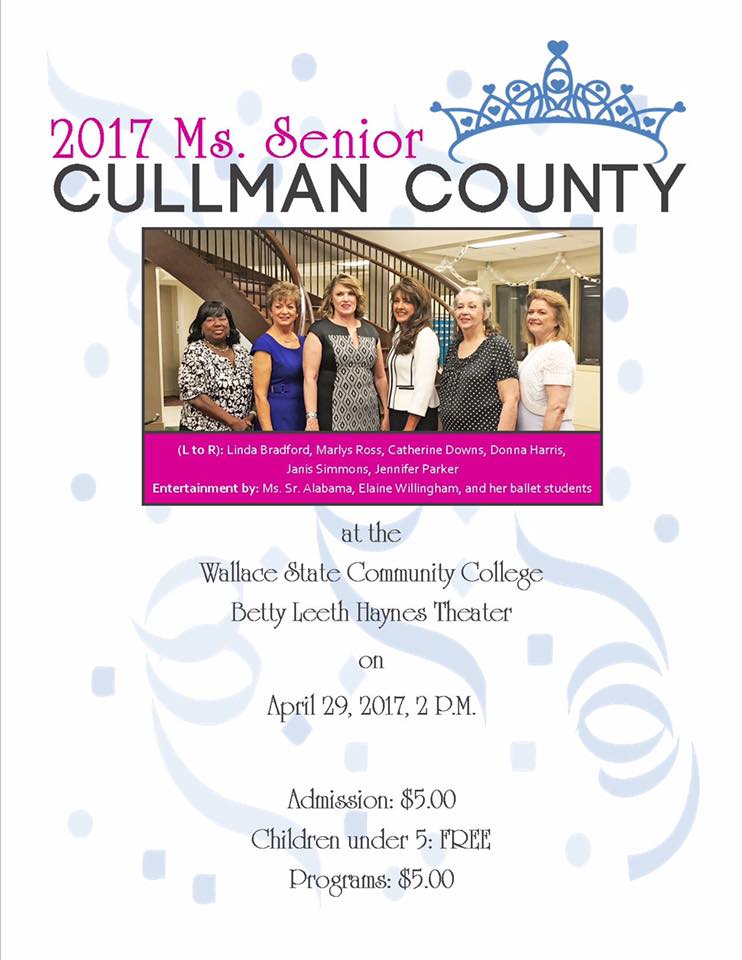Ms. Senior Cullman County pageant Saturday at Wallace State