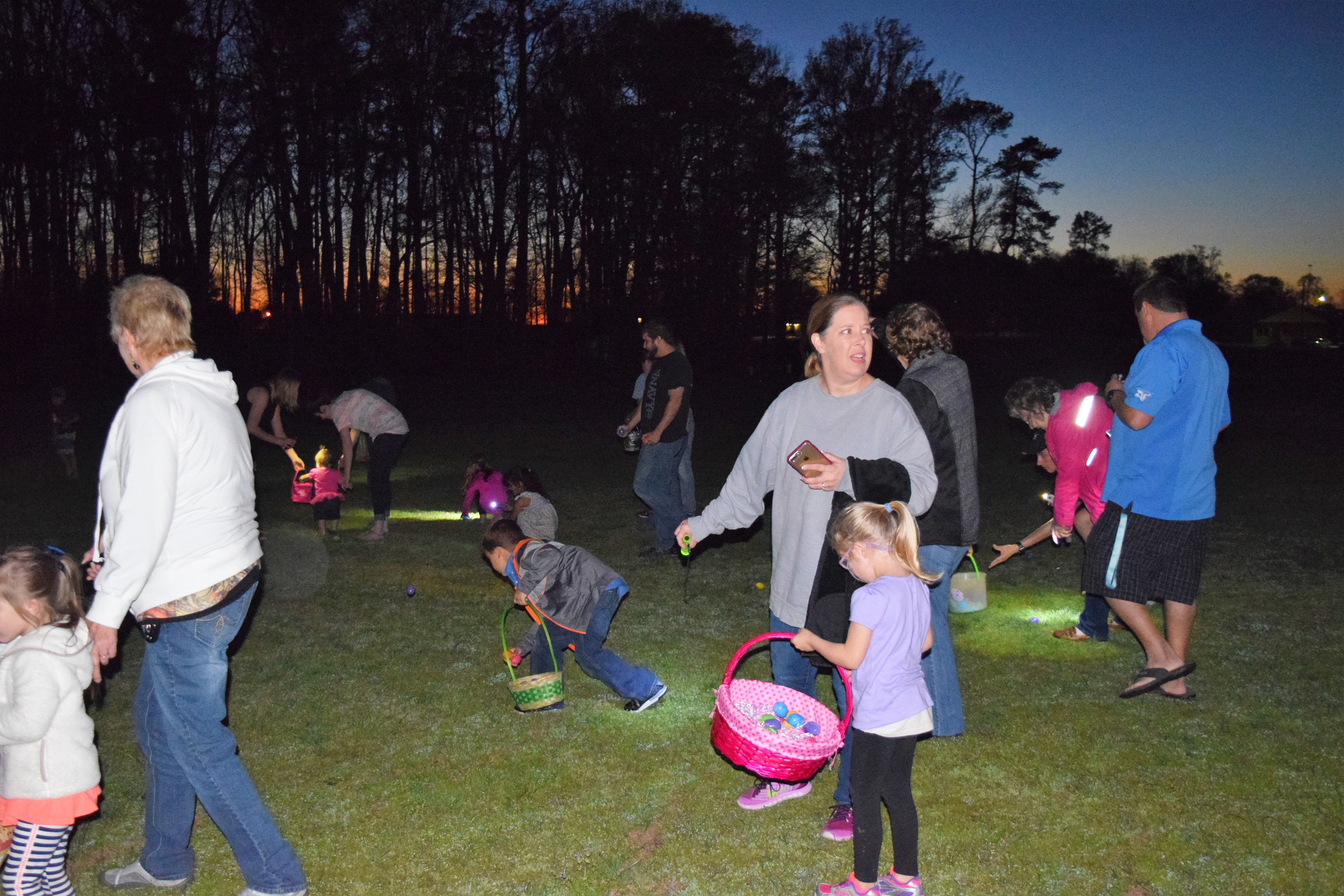 Egg hunters illuminate the night at Fairview Town Park Andrew Cryer