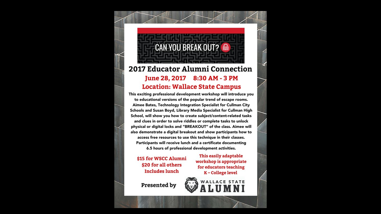 Can you break out? June 28 workshop offered for area educators