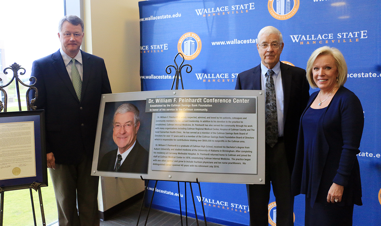 Wallace State conference center named in honor of Dr. William F. Peinhardt