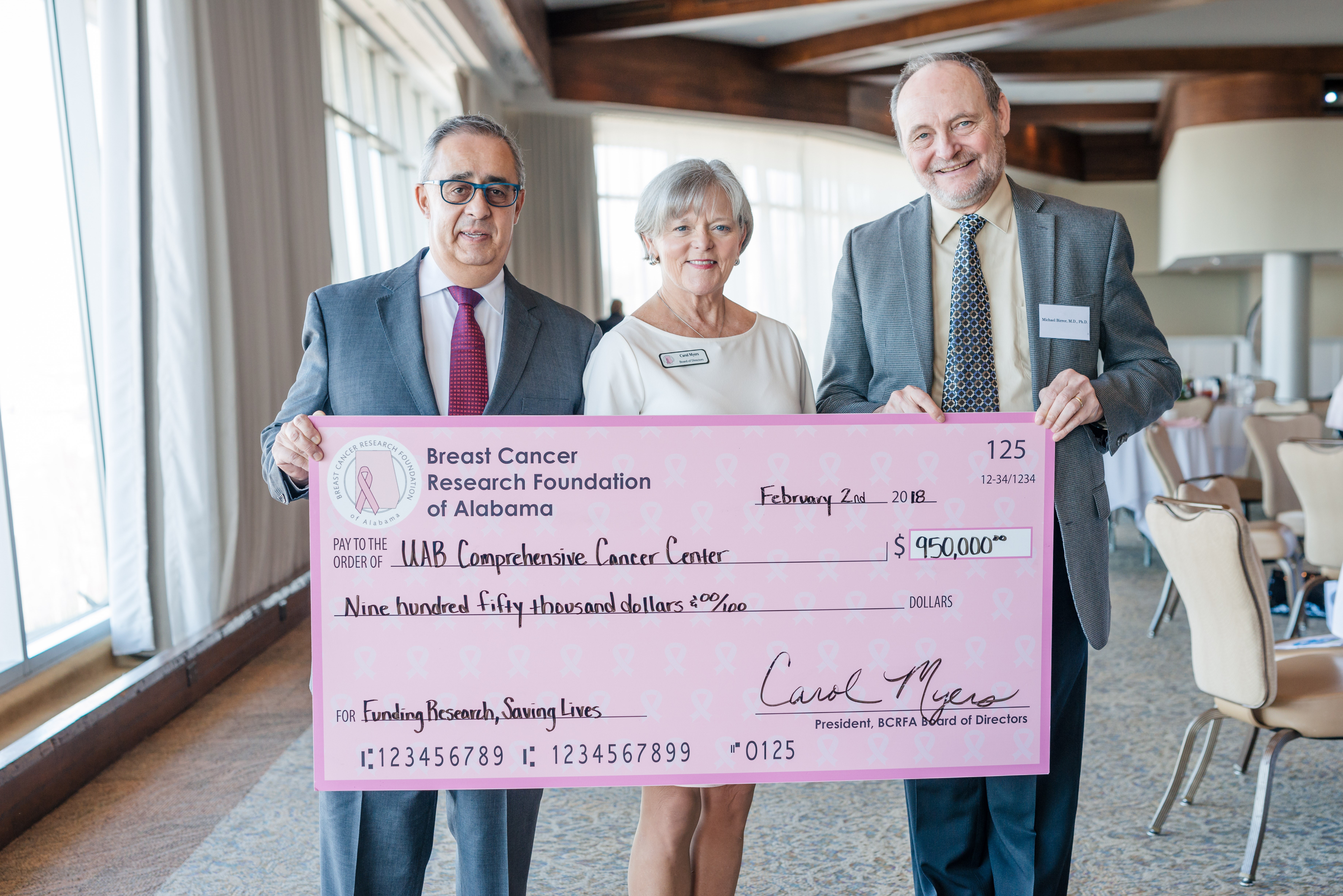Breast Cancer Research Foundation of AL presents $950K to UAB; $37K from Cullman fundraising