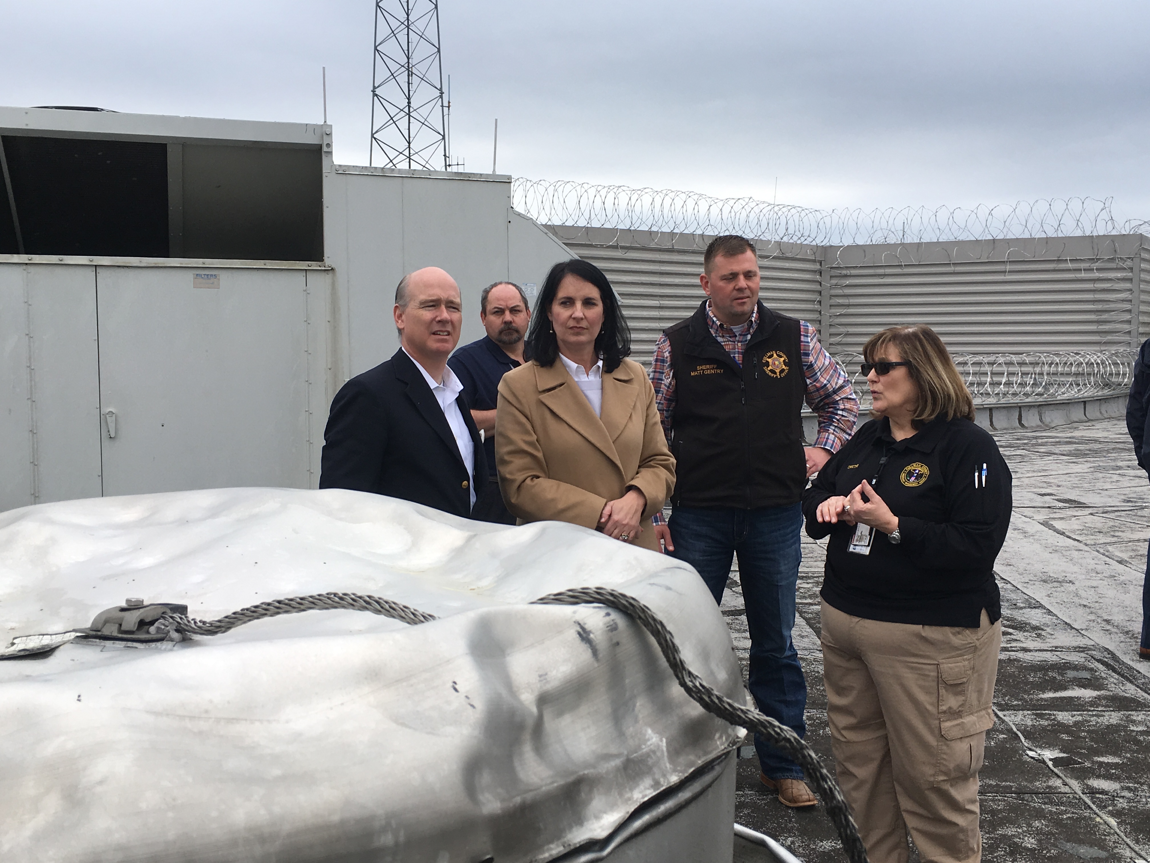 Congressman Aderholt surveys storm damage at sheriff’s office, detention center
