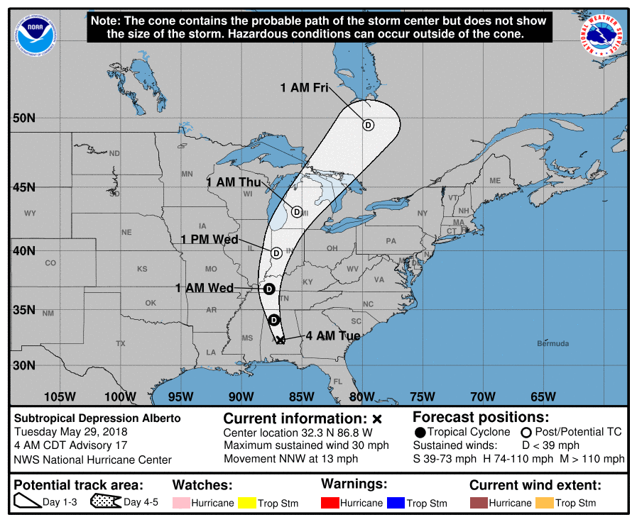 Subtropical Storm Alberto: Cullman County faces storm threat until Thursday