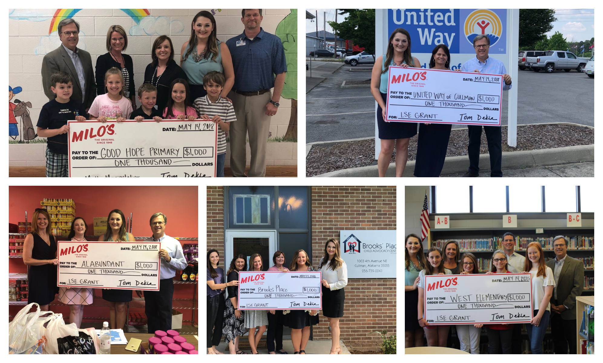 Milo’s awards grants to 5 Cullman organizations