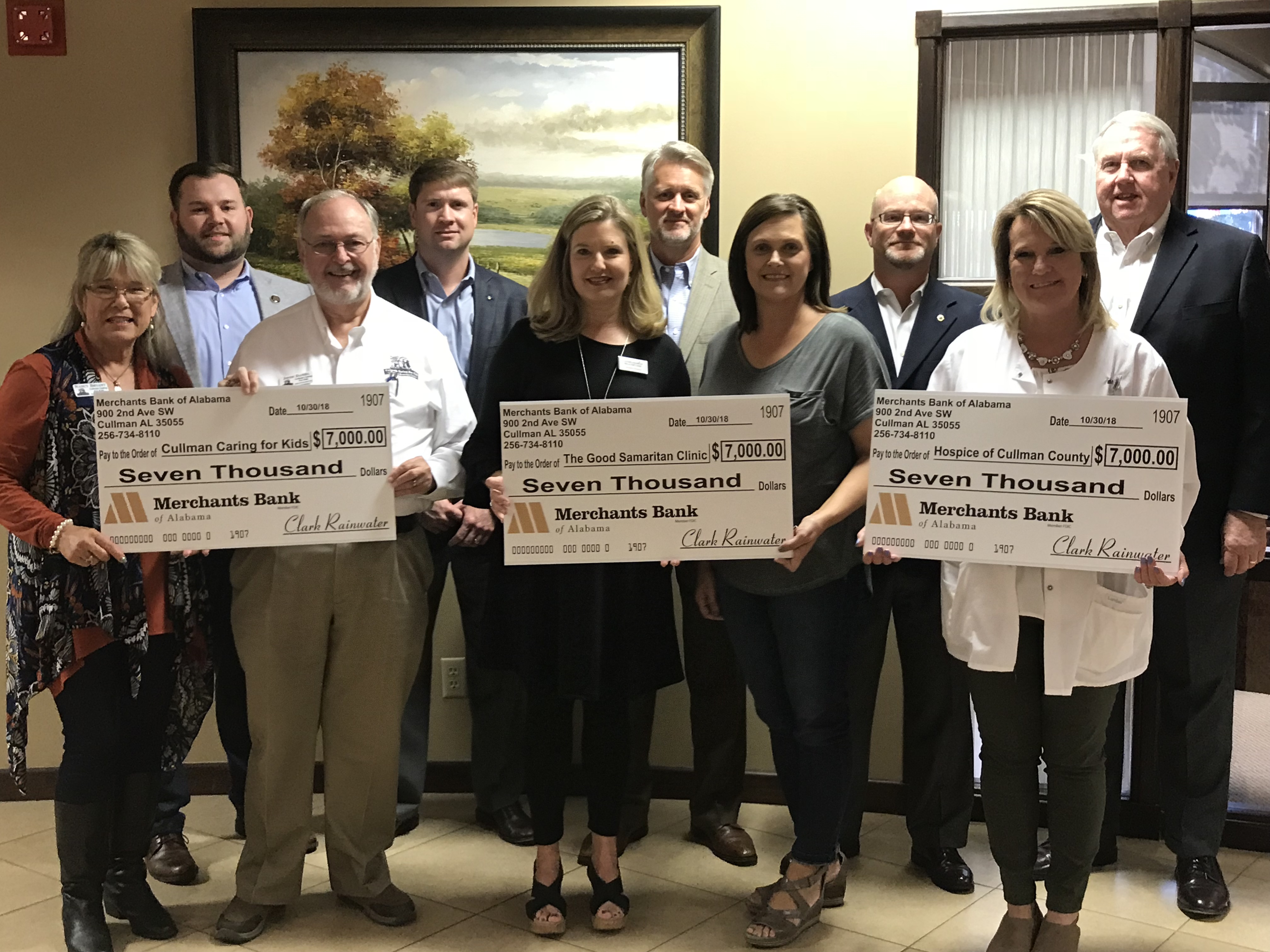Merchants Bank donates $21K to local nonprofits Christy Perry for The Cullman Tribune