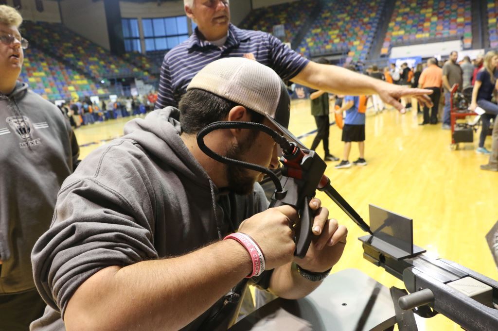 Wallace State hosts approximately 1,200 high school sophomores during 4th annual college Showcase student_works_on_virtual_welder.jpg