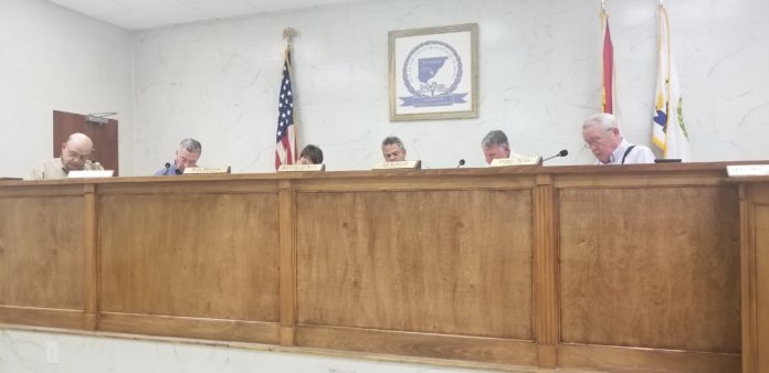The Hanceville City Council on Thursday, March 28, 2019 (Christy Perry for The Cullman Tribune)