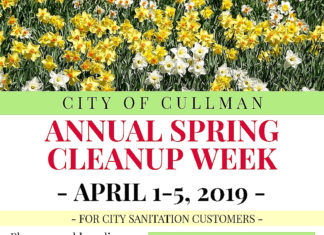 Cullman City Sanitation’s Spring Cleanup Week April 1-5