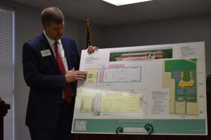 CCBOE Superintendent Shane Barnette explains the features of the proposed multi-use indoor complex.