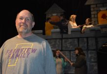 Cullman County Schools breaks new ground with theater production What happens when you pass out the swords and turn your back! Fairview Theatre Director Mark Dobbs with some of his “Sleeping Beauty” cast members.