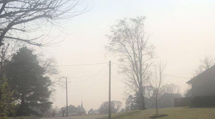 Smoky skies due to controlled burns Smoky skies cover neighborhoods over Cullman Friday afternoon (Noah Galilee for The Cullman Tribune)