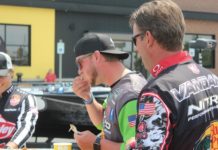 Pro anglers show off their wing-eating skills