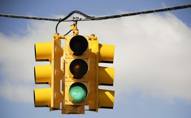 Traffic light coming to Olive Street/Hwy. 31 intersection