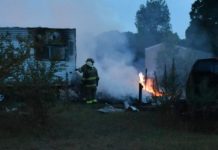 Fire damages camper on CR 700
