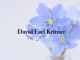 Obituary: David Earl Kritner