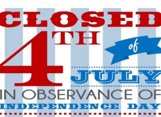 Municipality Closings for July 4th