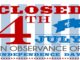 Municipality Closings for July 4th
