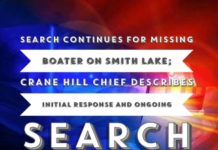 Search continues for missing boater on Smith Lake; Crane Hill Chief describes initial response and ongoing search