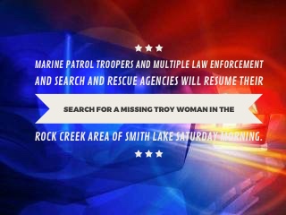 Search called off until Saturday for 26-year-old missing Troy woman; Decatur man jailed for BUI in boating incident