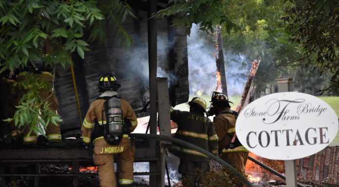 Fire destroys cottage at Stone Bridge Farms