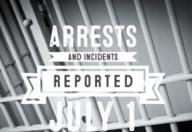 Arrests and incidents reported July 1, 2019