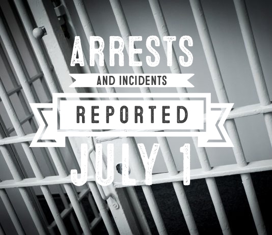 Arrests and incidents reported July 1, 2019
