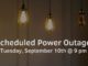 Tuesday, Sept. 10 planned power outage a proactive measure to prevent possible wider-spread outage