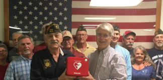 Cullman County Medical Society presents defibrillator to Cullman VFW Post 2214