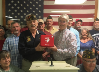 Cullman County Medical Society presents defibrillator to Cullman VFW Post 2214