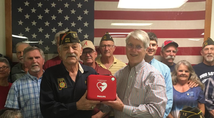 Cullman County Medical Society presents defibrillator to Cullman VFW Post 2214