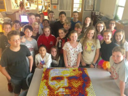Good Hope 7th graders create Rubik’s Cube mosaic portrait of Abraham Lincoln