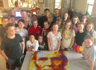 Good Hope 7th graders create Rubik’s Cube mosaic portrait of Abraham Lincoln