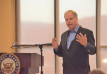Sen. Doug Jones speaks in Hanceville