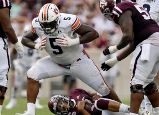 Auburn’s Derrick Brown finalist for Pop Warner National College Football Award