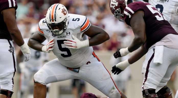 Auburn’s Derrick Brown finalist for Pop Warner National College Football Award