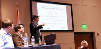 American Fire CEO and President Josh Whaley, a Wallace State grad, presents to Applied Technologies students