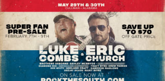 Luke Combs, Eric Church to headline 2020 Rock the South
