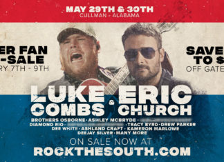 Luke Combs, Eric Church to headline 2020 Rock the South