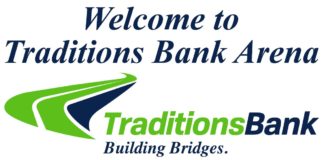 Wallace State arena inside Tom Drake Coliseum named for Traditions Bank