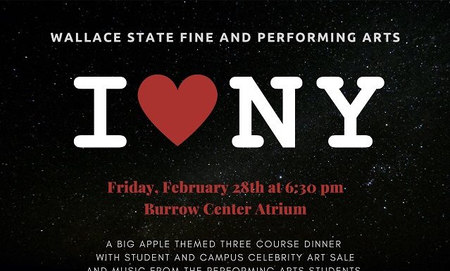 Wallace State Fine and Performing Arts ‘I Love NY’ dinner show, art sale Feb. 28
