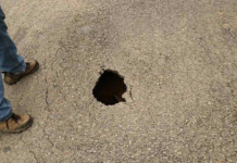 Arkadelphia residents find sinkhole forming under road
