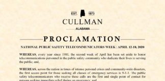 Jacobs proclaims Public Safety Telecommunicators Week in Cullman